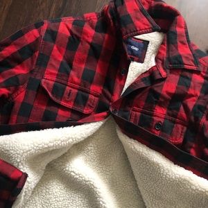 gap buffalo plaid sherpa and quilted flannel